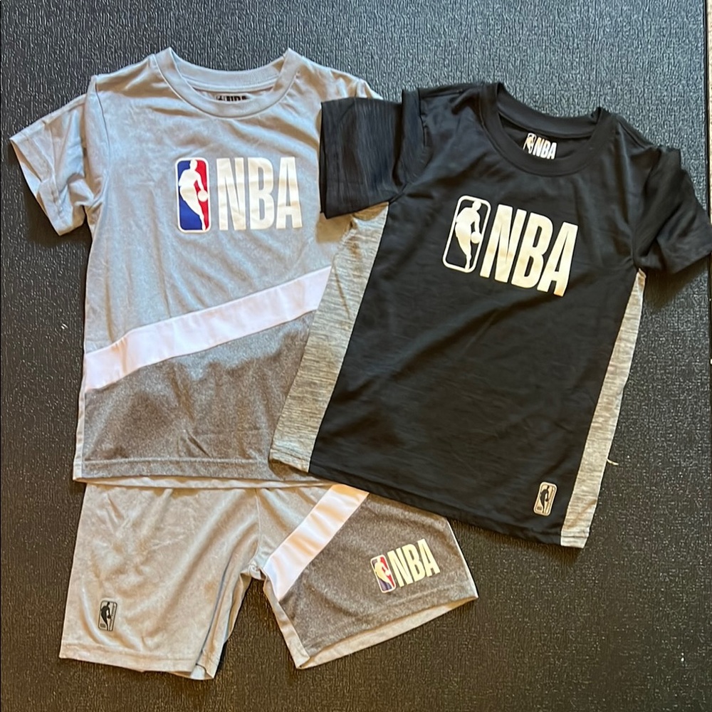 NBA Kids' Gray and Black T-Shirt Set